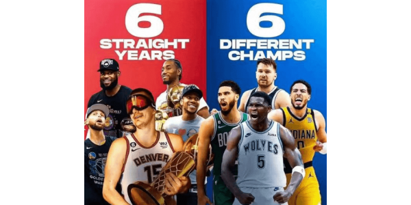 Il campionato NBA appartiene a squadre diverse per 6 anni consecutivi